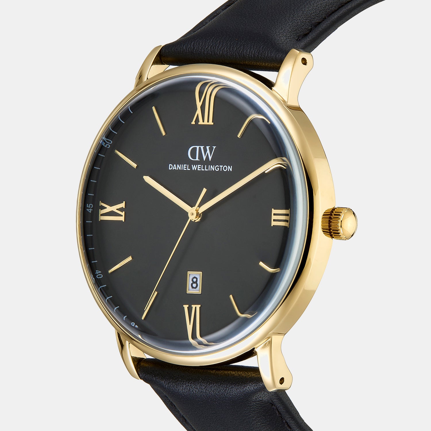 Men Quartz Black Dial Analog Leather Watch DW0DG1801