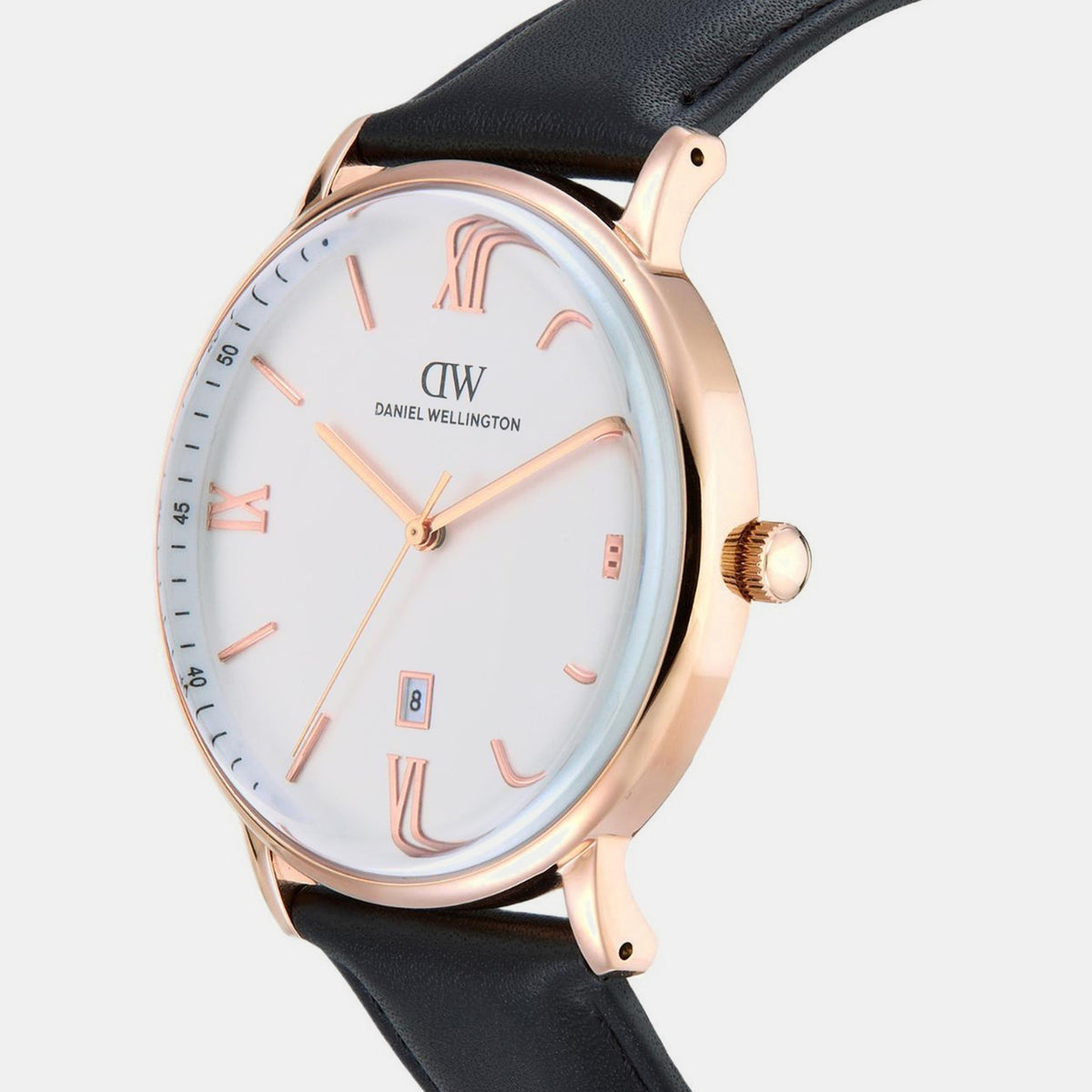 Men Quartz White Dial Analog Leather Watch DW0DG1802
