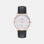 Men Quartz White Dial Analog Leather Watch DW0DG1802