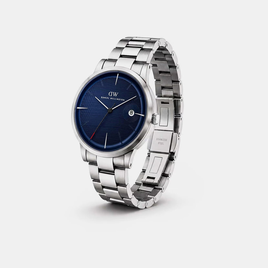 Men Quartz Blue Dial Analog Stainless Steel Watch DW0DG1900