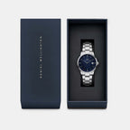 Men Quartz Blue Dial Analog Stainless Steel Watch DW0DG1900