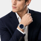 Men Quartz Blue Dial Analog Stainless Steel Watch DW0DG1900