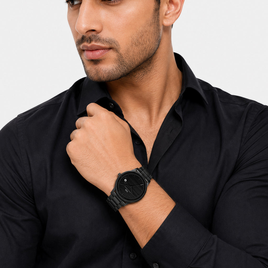 Men Quartz Black Dial Analog Stainless Steel Watch DW0DG1902