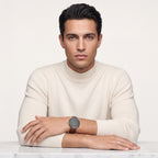 Men Quartz Grey Dial Analog Leather Watch DW0DG2000
