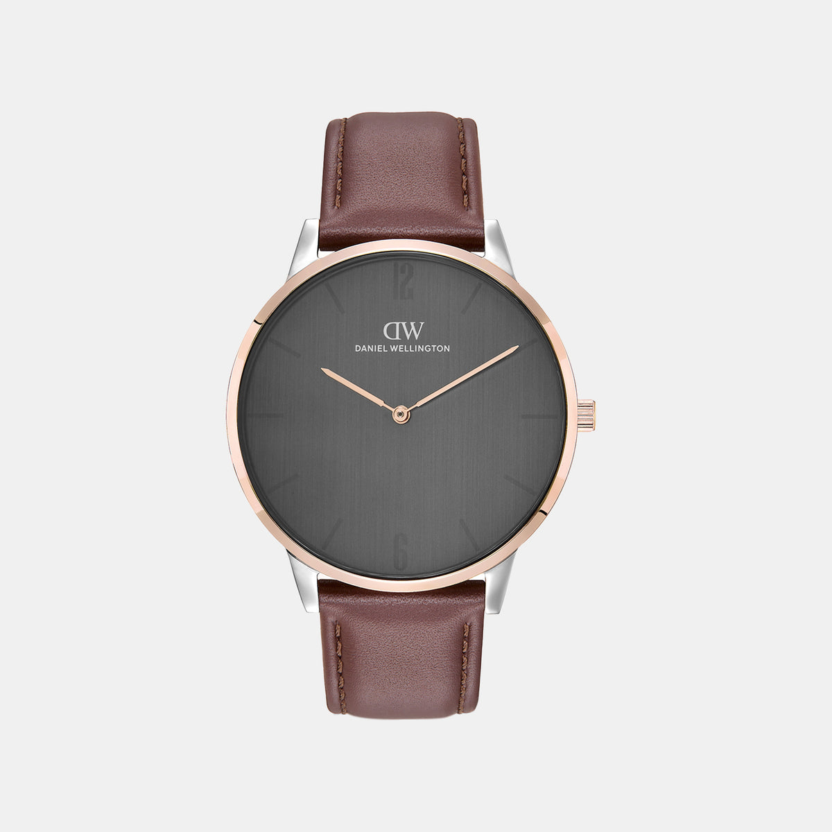 Men Quartz Grey Dial Analog Leather Watch DW0DG2000