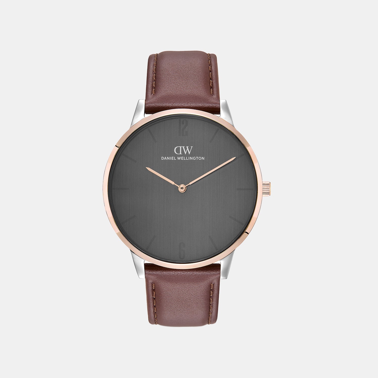 Men Quartz Grey Dial Analog Leather Watch DW0DG2000