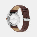 Men Quartz Grey Dial Analog Leather Watch DW0DG2000