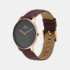 Men Quartz Black Dial Analog Leather Watch DW0DG2001