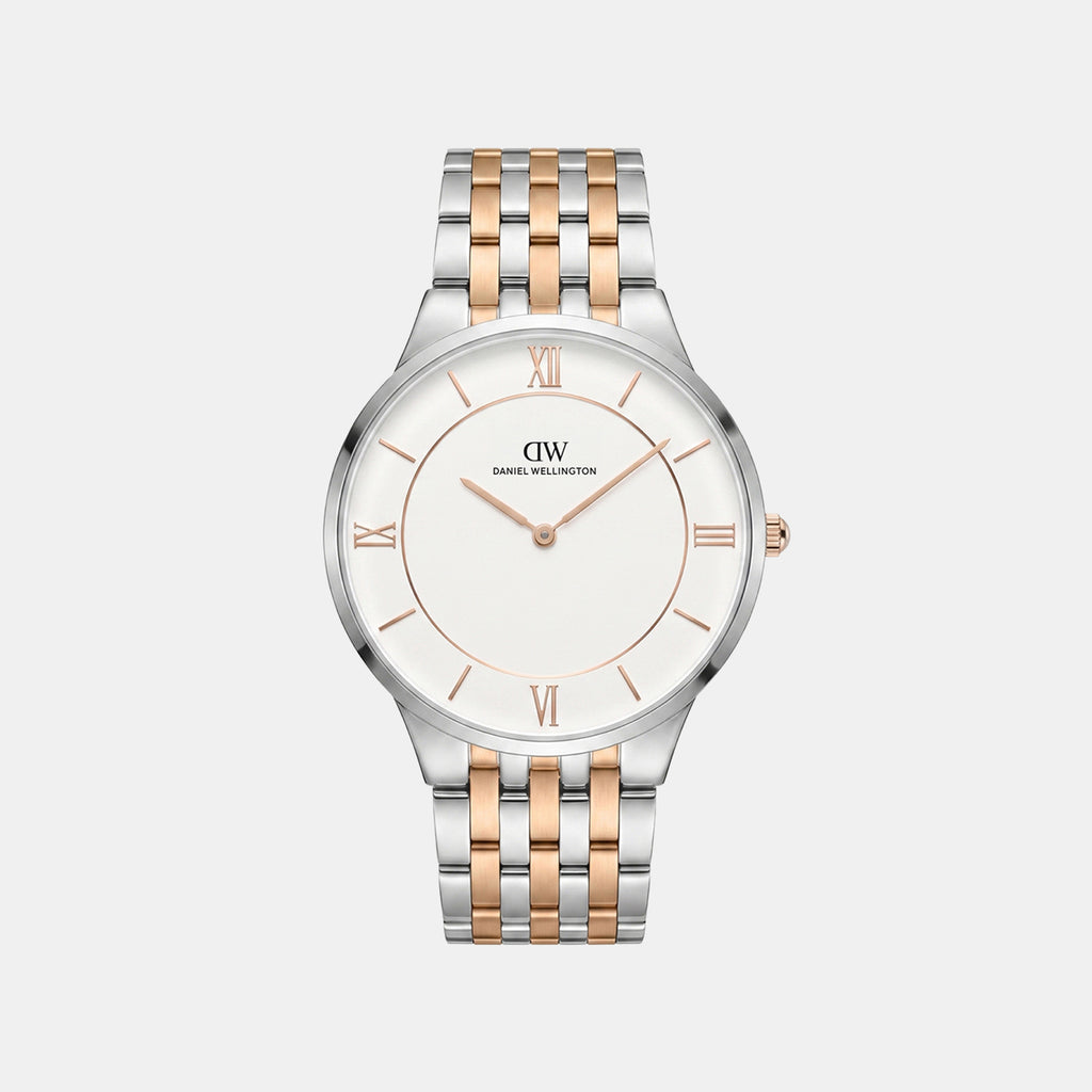 Men Quartz Silver Dial Analog Stainless Steel Watch DW0DG2100