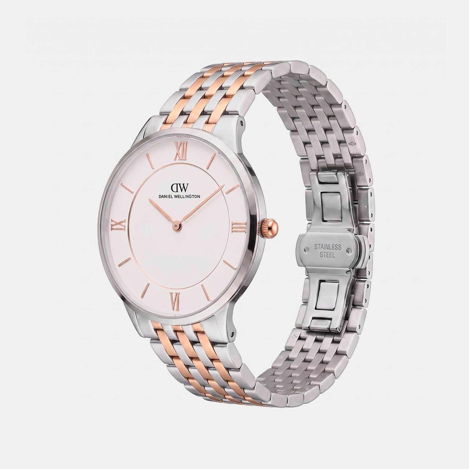 Men Quartz Silver Dial Analog Stainless Steel Watch DW0DG2100
