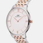 Men Quartz Silver Dial Analog Stainless Steel Watch DW0DG2100