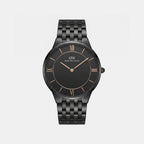 Men Quartz Black Dial Analog Stainless Steel Watch DW0DG2101