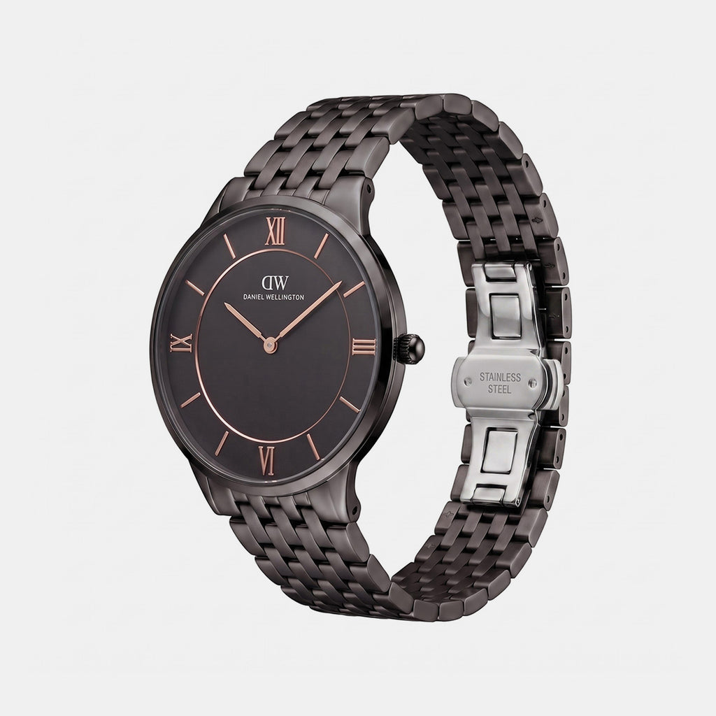 Men Quartz Black Dial Analog Stainless Steel Watch DW0DG2101