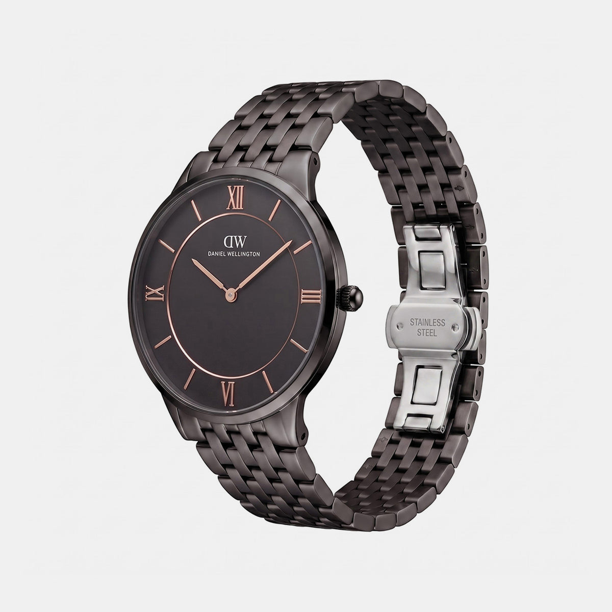 Men Quartz Black Dial Analog Stainless Steel Watch DW0DG2101