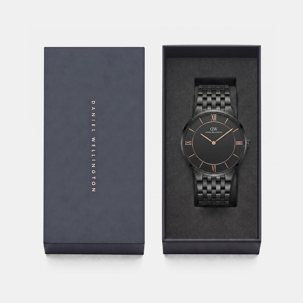 Men Quartz Black Dial Analog Stainless Steel Watch DW0DG2101