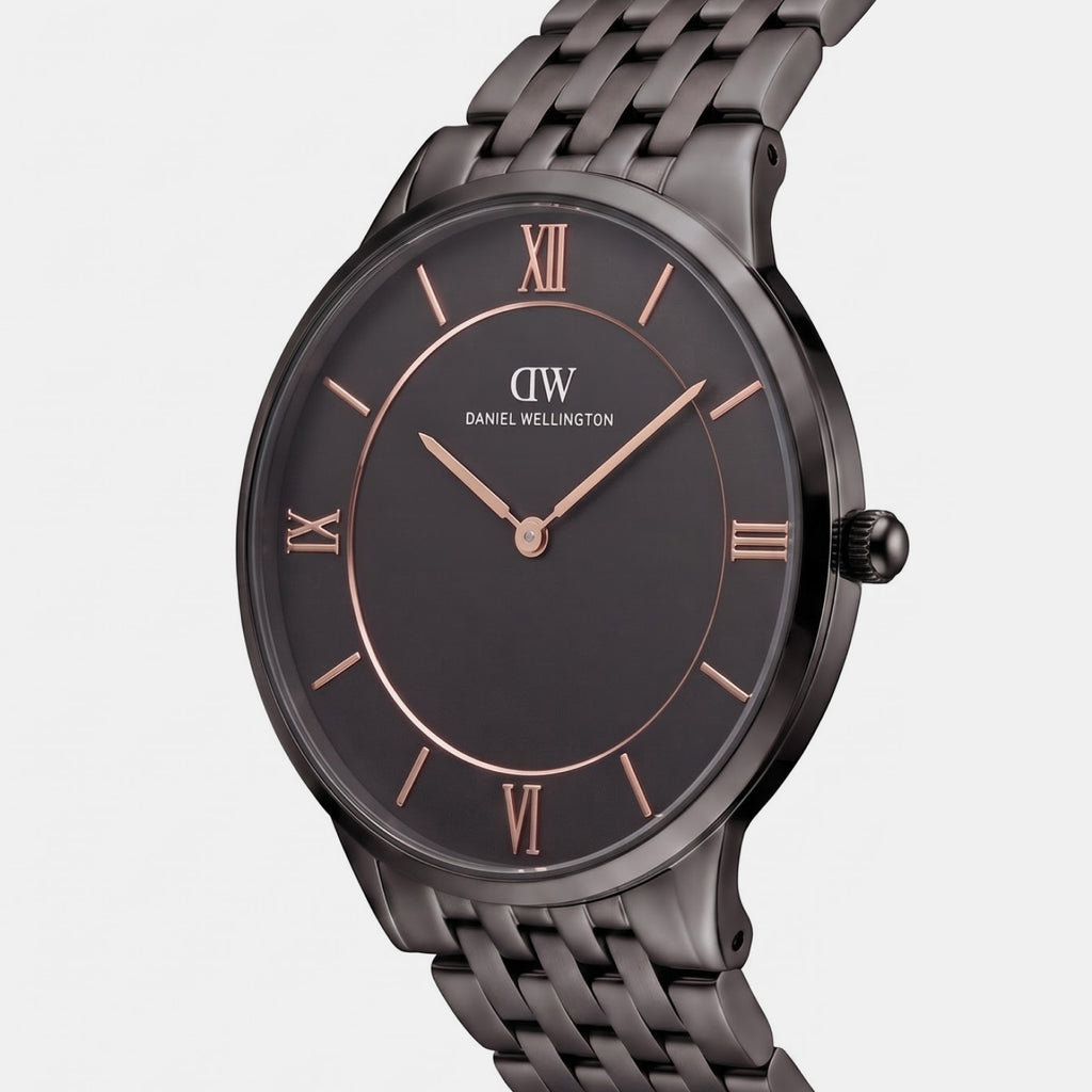 Men Quartz Black Dial Analog Stainless Steel Watch DW0DG2101