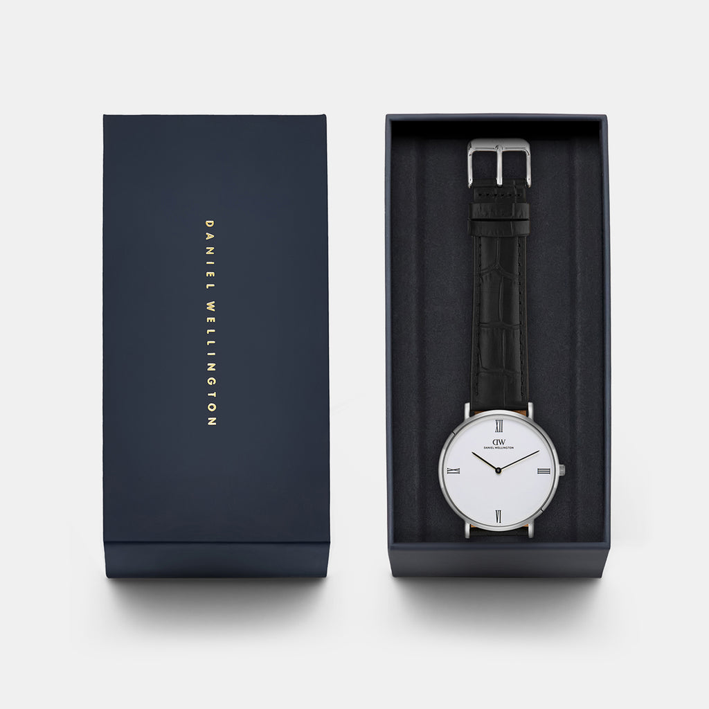 Men Quartz White Dial Analog Leather Watch DW0DG2300