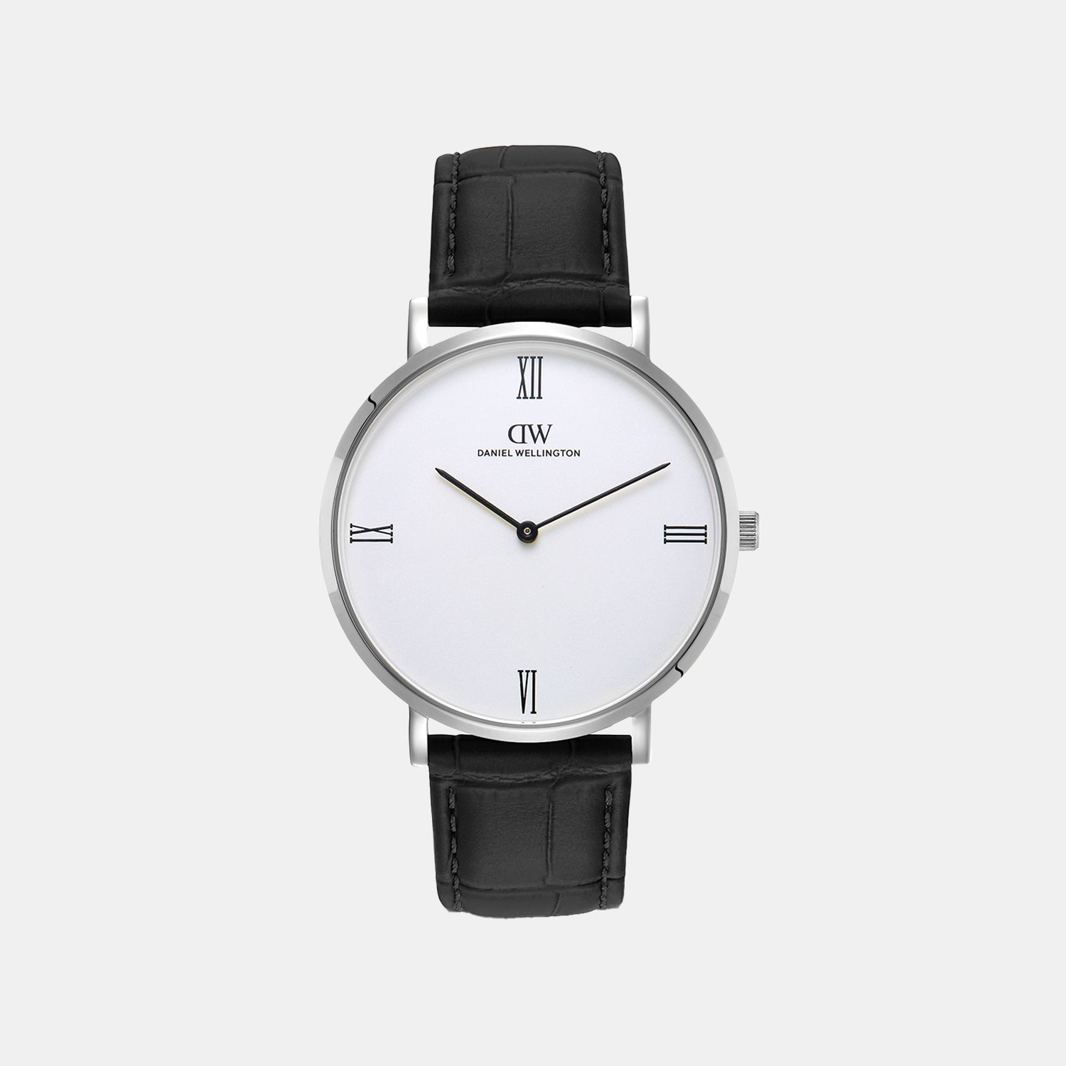 Men Quartz White Dial Analog Leather Watch DW0DG2300