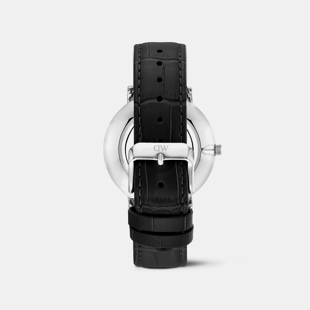 Men Quartz White Dial Analog Leather Watch DW0DG2300
