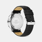 Men Quartz White Dial Analog Leather Watch DW0DG2300