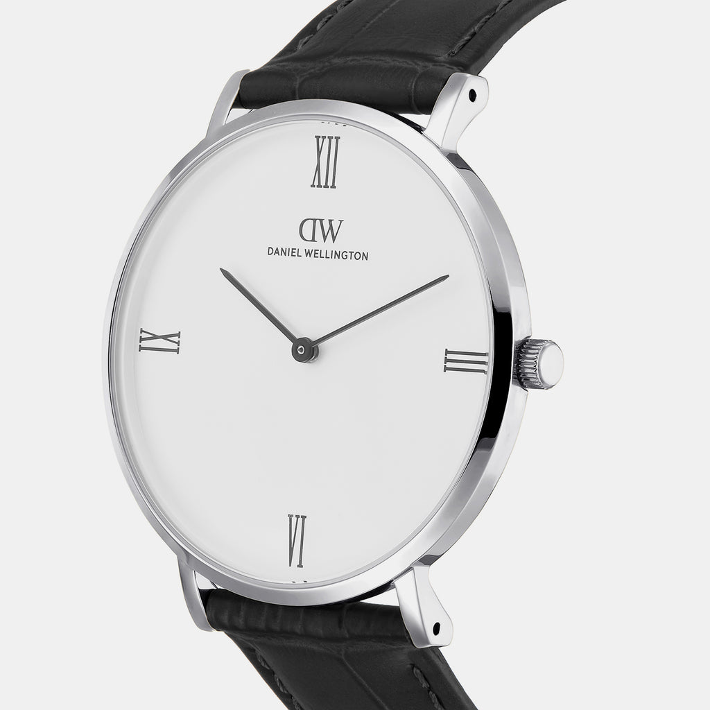 Men Quartz White Dial Analog Leather Watch DW0DG2300