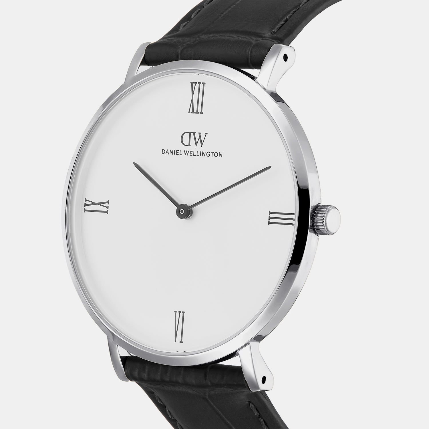 Men Quartz White Dial Analog Leather Watch DW0DG2300