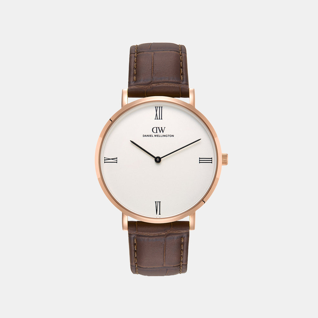 Men Quartz Off White Dial Analog Leather Watch DW0DG2301