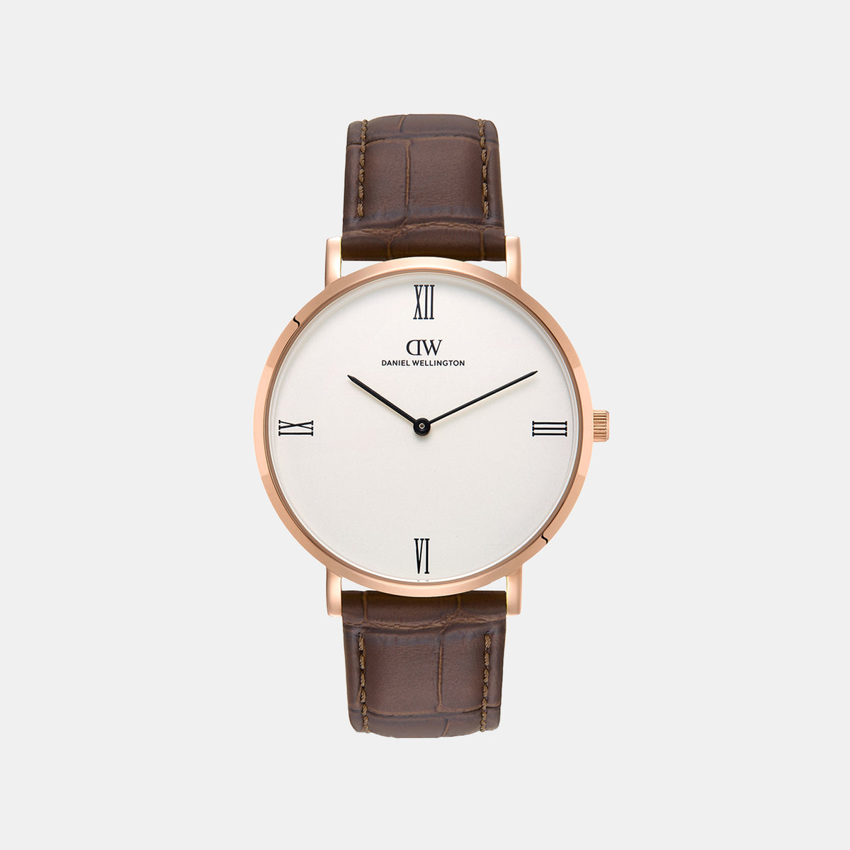 Men Quartz White Dial Analog Leather Watch DW0DG2301