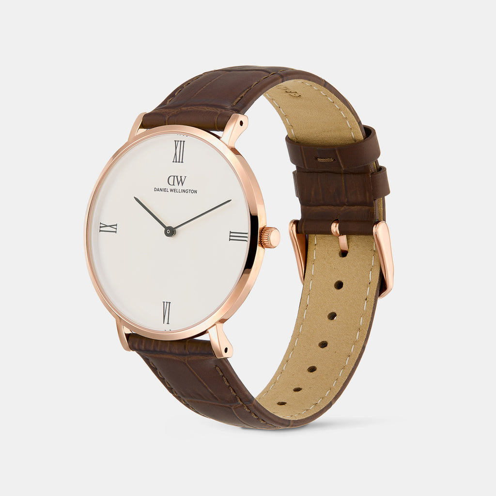 Men Quartz Off White Dial Analog Leather Watch DW0DG2301