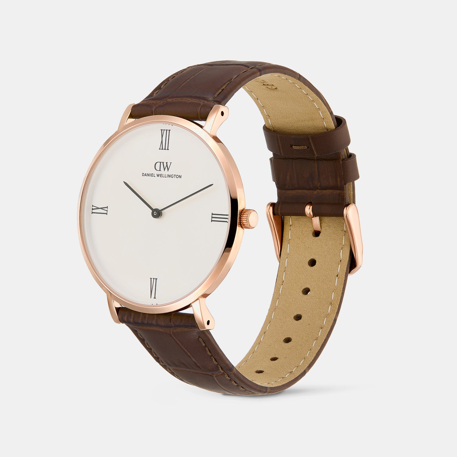 Men Quartz Off White Dial Analog Leather Watch DW0DG2301