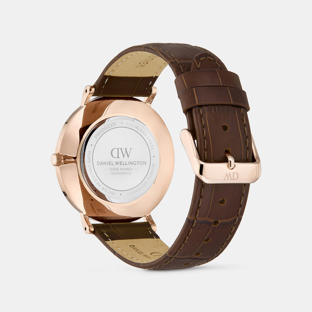 Men Quartz Off White Dial Analog Leather Watch DW0DG2301