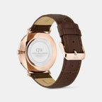 Men Quartz Off White Dial Analog Leather Watch DW0DG2301