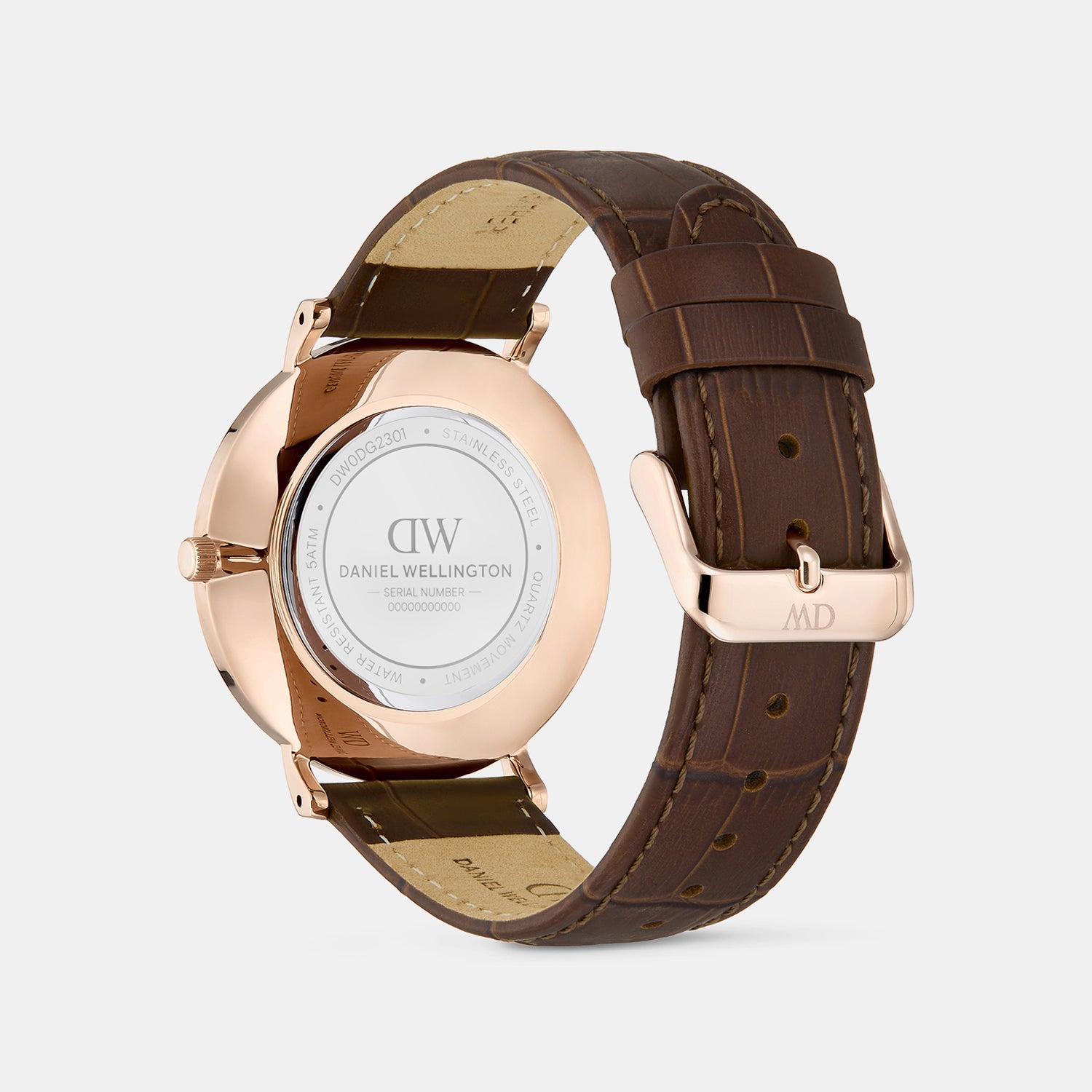 Men Quartz Off White Dial Analog Leather Watch DW0DG2301