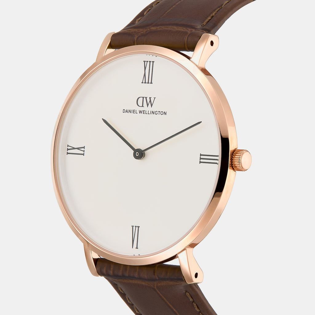 Men Quartz Off White Dial Analog Leather Watch DW0DG2301