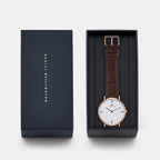 Men Quartz Off White Dial Analog Leather Watch DW0DG2301
