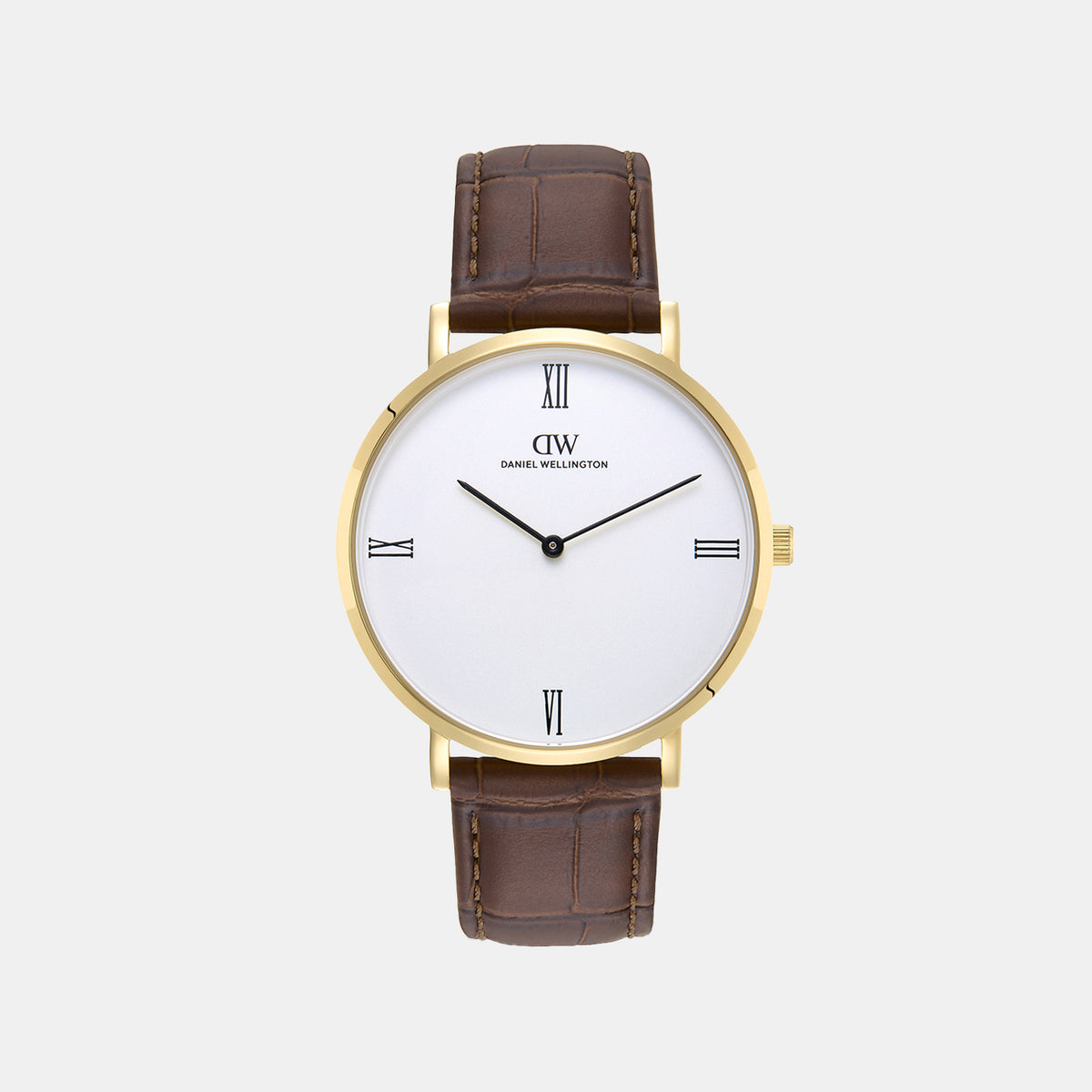 Men Quartz White Dial Analog Leather Watch DW0DG2302
