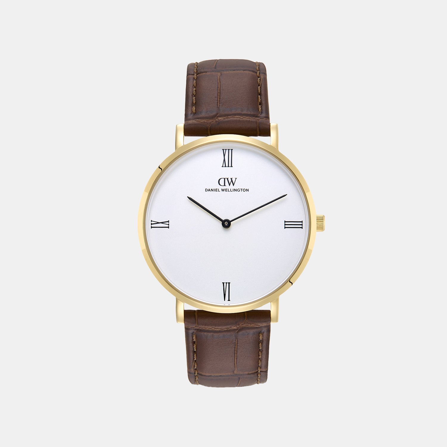 Men Quartz White Dial Analog Leather Watch DW0DG2302