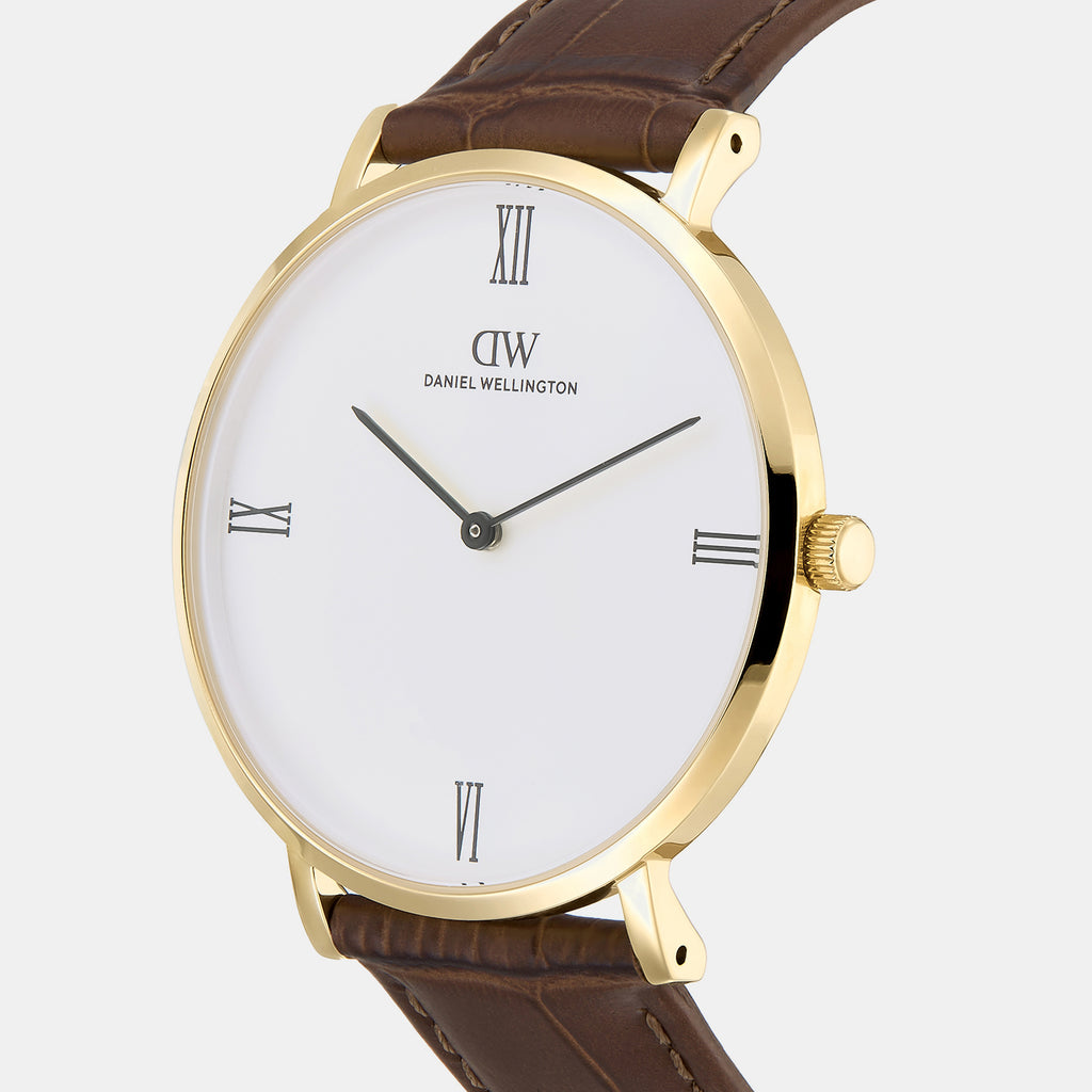 Men Quartz White Dial Analog Leather Watch DW0DG2302