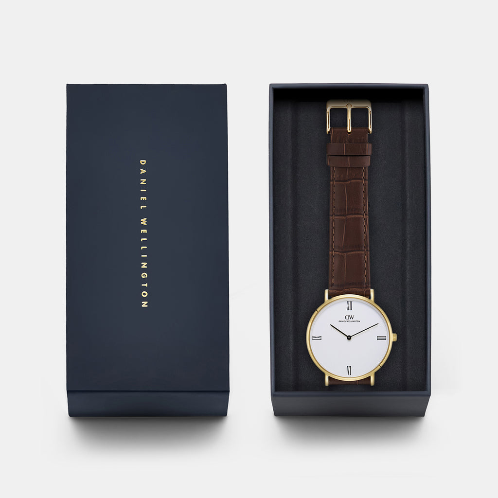 Men Quartz White Dial Analog Leather Watch DW0DG2302