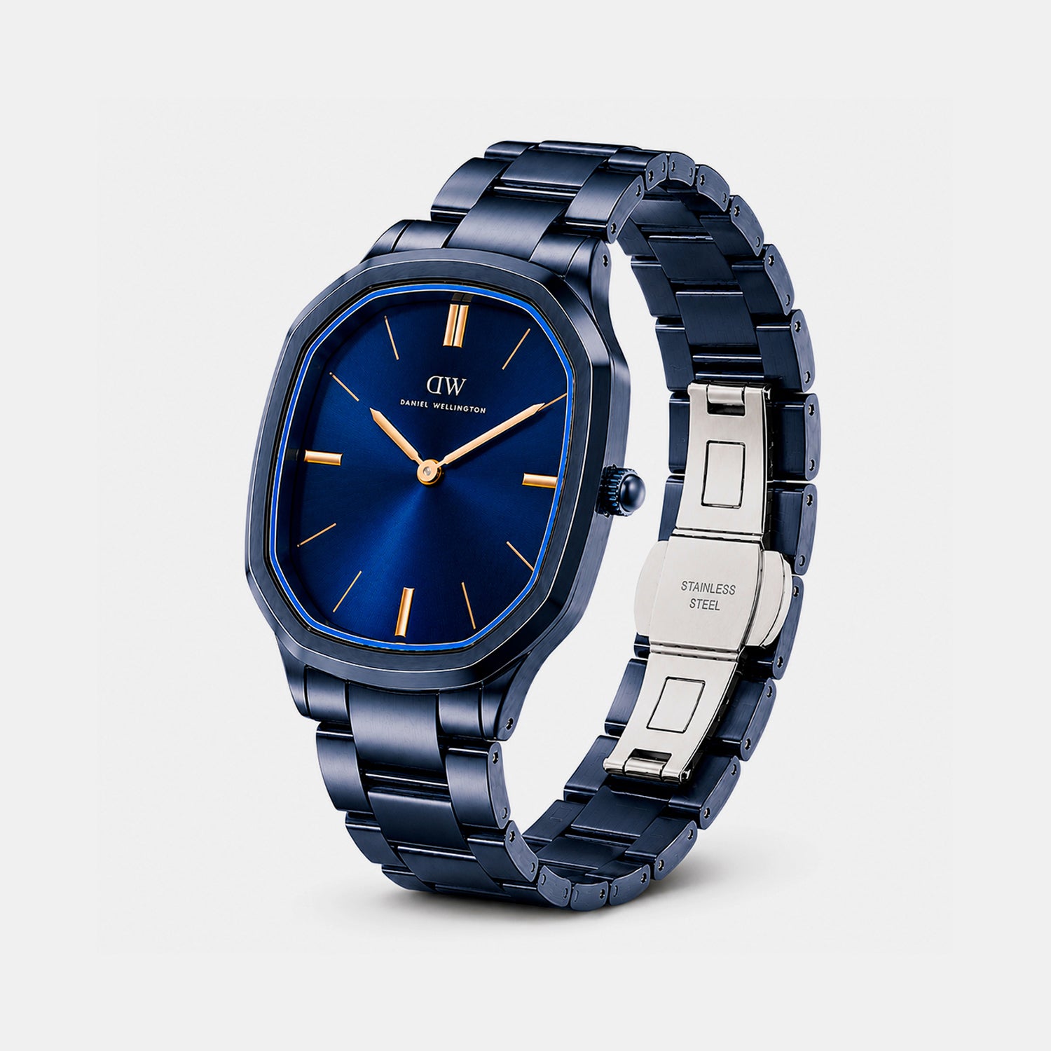 Men Quartz Blue Dial Analog Stainless Steel Watch DW0DG2501