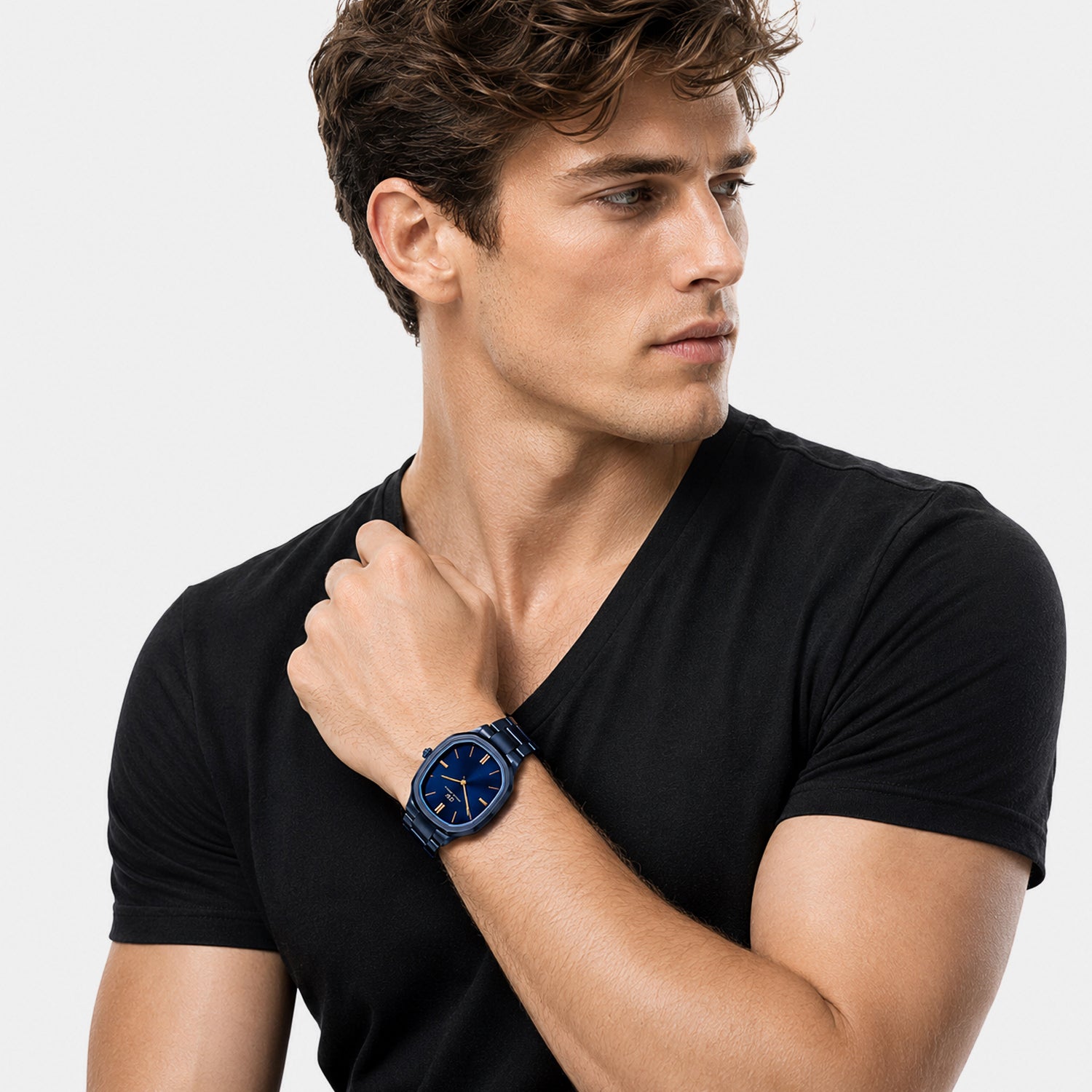 Men Quartz Blue Dial Analog Stainless Steel Watch DW0DG2501