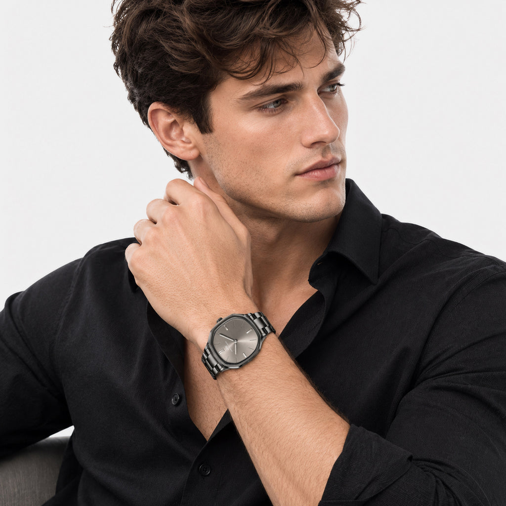 Men Quartz Grey Dial Analog Stainless Steel Watch DW0DG2502