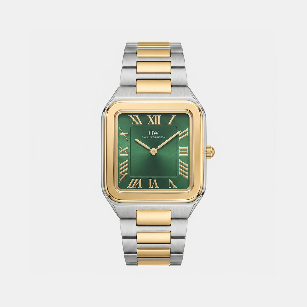 Men Quartz Green Dial Analog Stainless Steel Watch DW0DG2600