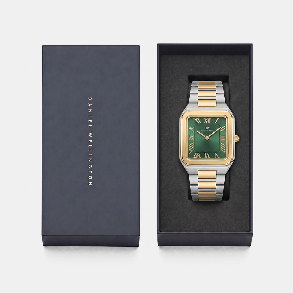 Men Quartz Green Dial Analog Stainless Steel Watch DW0DG2600