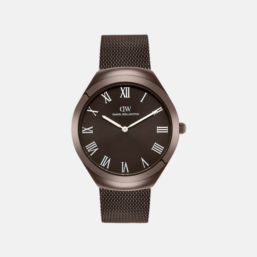 Men Quartz Brown Dial Analog Stainless Steel Watch DW0DG2700
