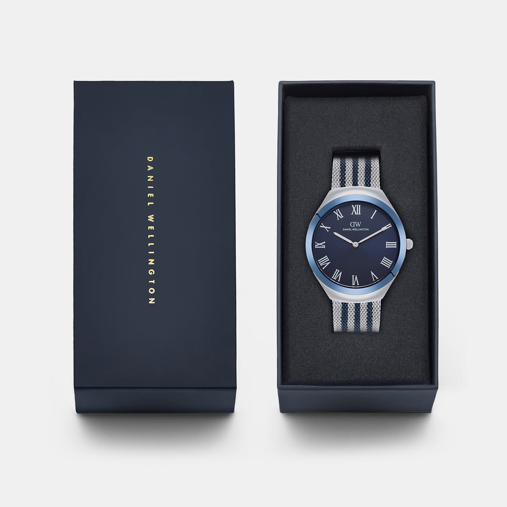Men Quartz Blue Dial Analog Stainless Steel Watch DW0DG2701