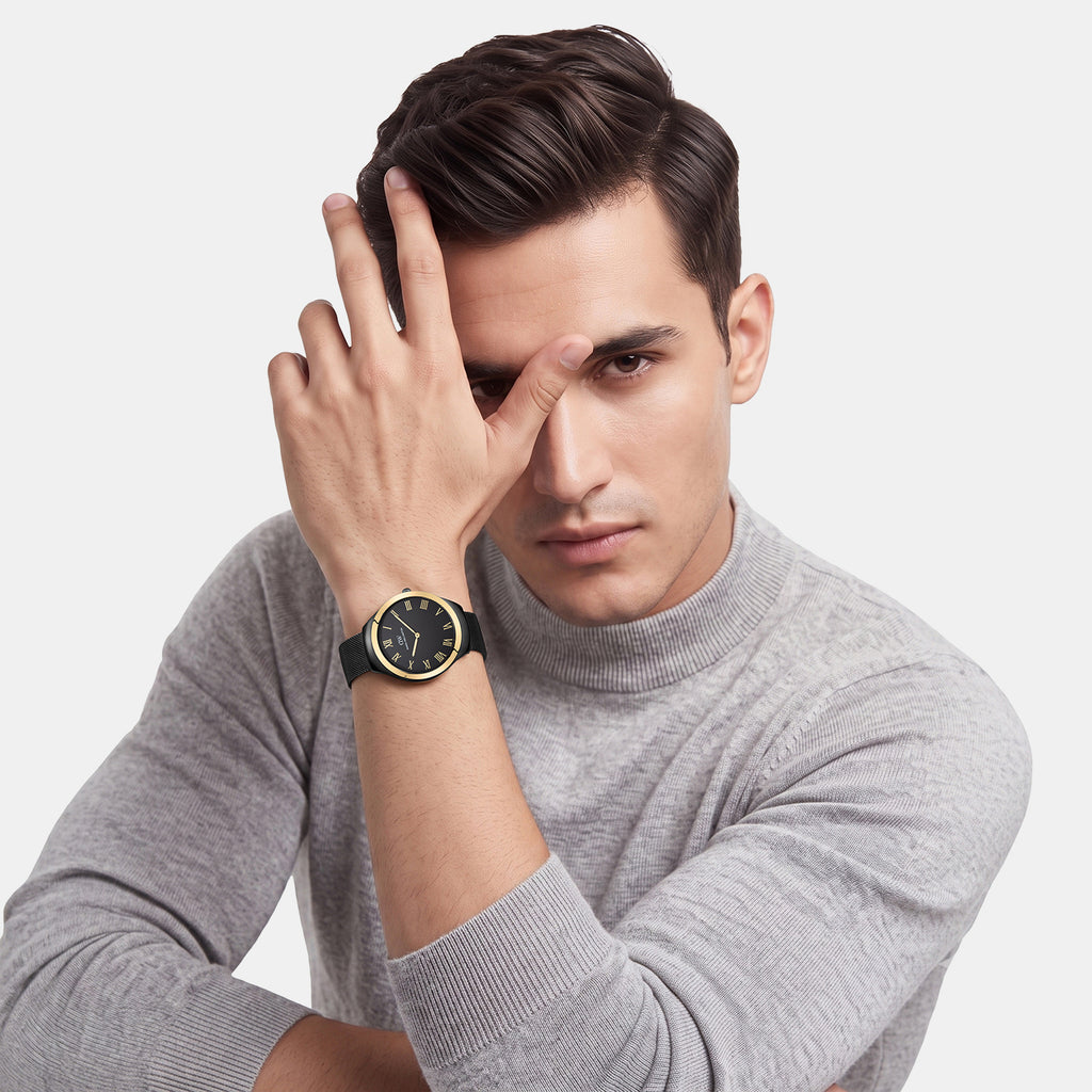Men Quartz Black Dial Analog Stainless Steel Watch DW0DG2702