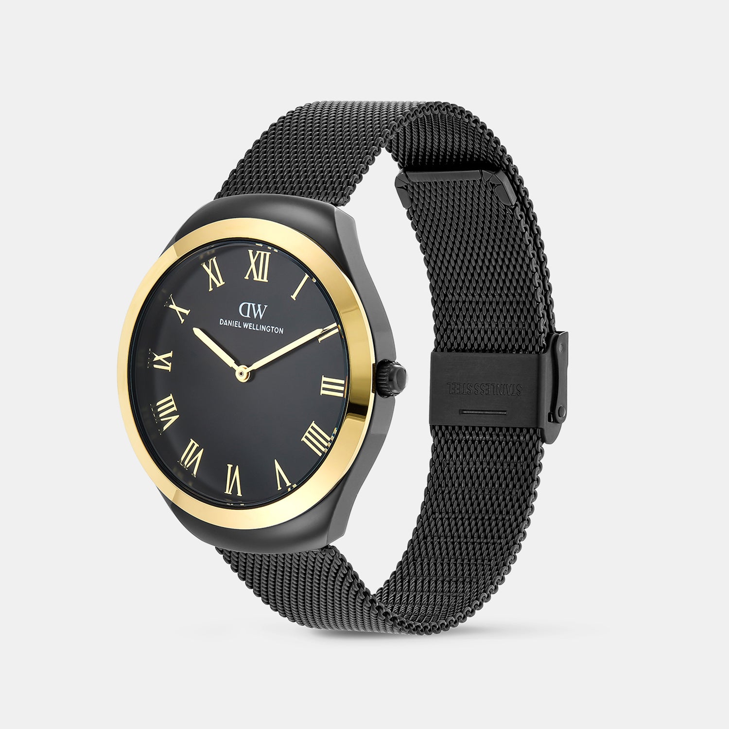 Men Quartz Black Dial Analog Stainless Steel Watch DW0DG2702