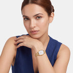 Women Quartz Silver Dial Analog Stainless Steel Watch DW0DL2000