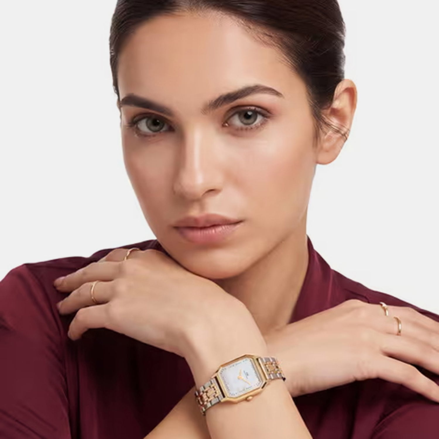 Women Quartz Mother Of Pearl Dial Analog Stainless Steel Watch DW0DL2101